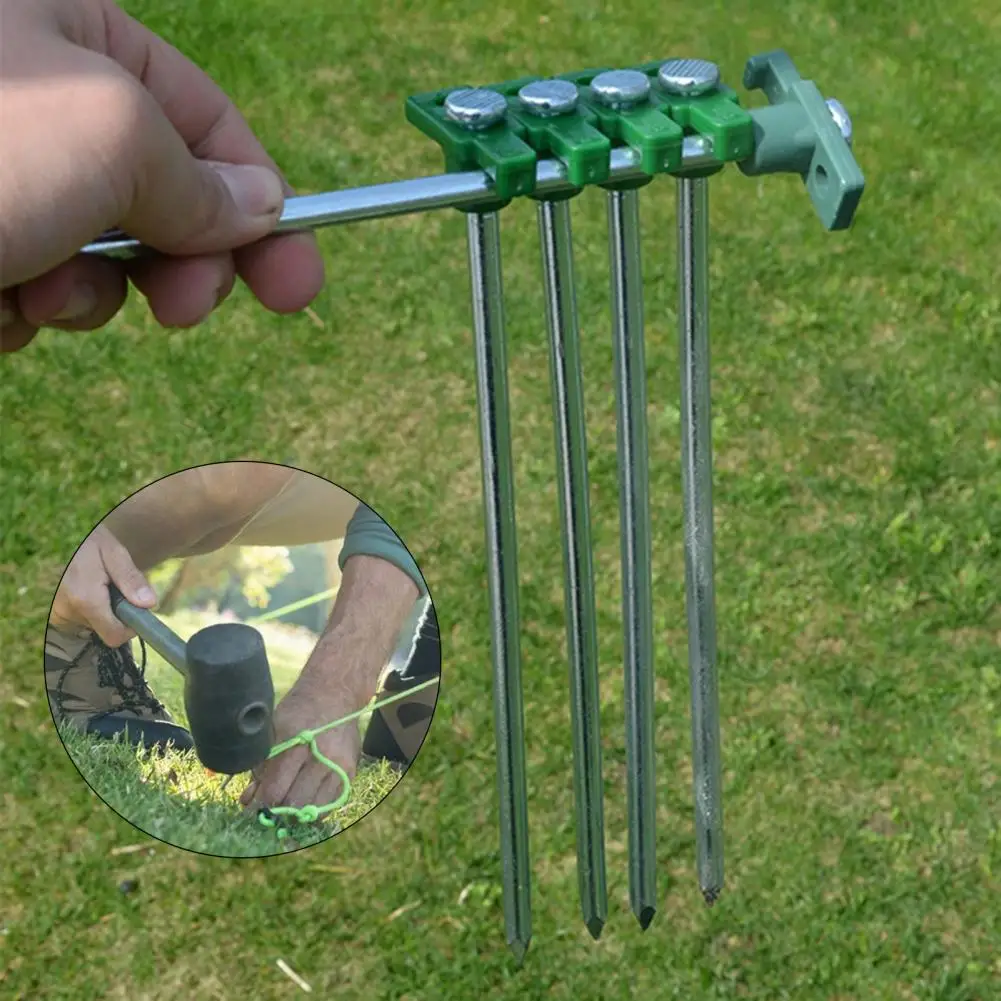 

Steel Tent Nails Tent Stakes Durable Outdoor Camping Pegs Heavy-duty Tent Stakes with Reflective Guy Lines Corrosion for Tents