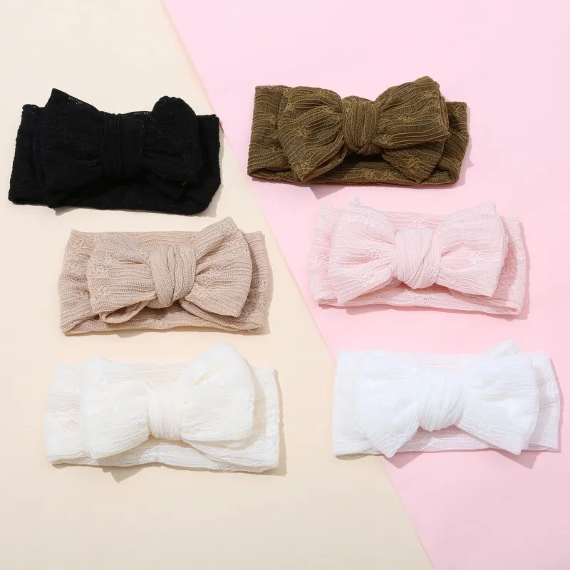 

Повязка на голову с бантом для маленьких девочек, тюрбан для новорожденных, кружевной повязка для волос, аксессуары для волос с вышивкой, повязка для волос для детей, повязка на голову для малышей на открытом воздухе