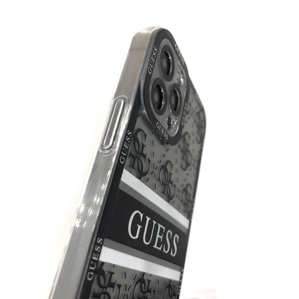 Luxurious Design Phone Case For iPhone 14 Plus 13 12 Mini 11 Pro Max Transparent Fashion G-GUESSES Letter Soft TPU Capa Cover