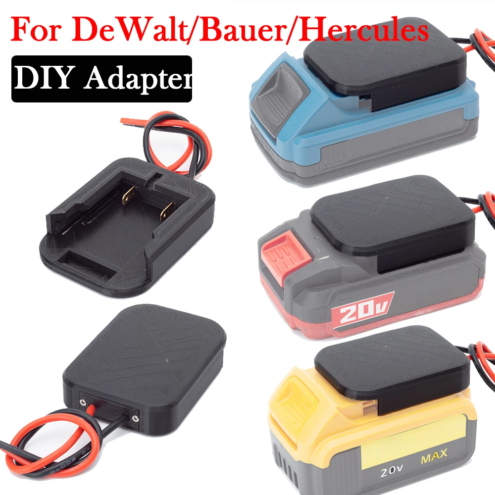 14AWG For DeWalt/Bauer/Hercules 18V-20V Battery DIY Adapter Power wheels Connector Toy Robot-3D Printing