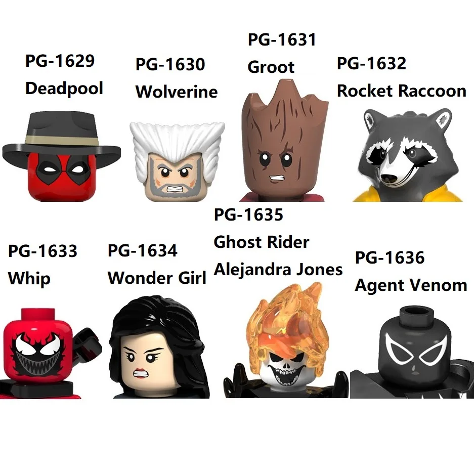 Wonder Girl Ghost Rider Alejandra Jones Agent Venom Deadpool Rocket Raccoon Whip Building Blocks Mini Action Figure Toys