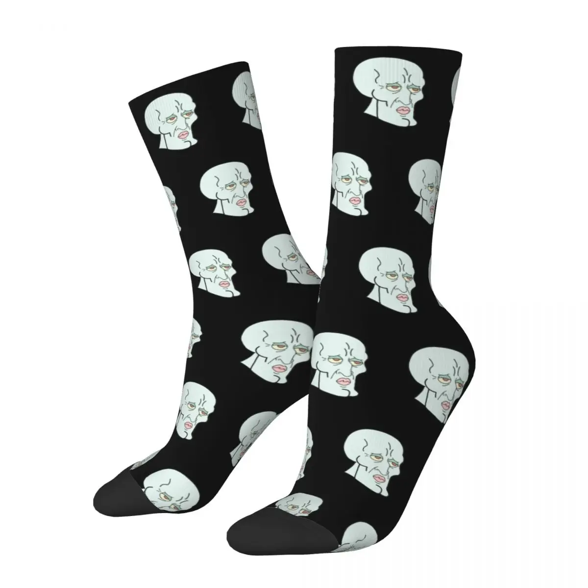 Autumn Winter Crazy Design Women Men Handsome Squidward Tentacles Meme Socks Non-slip Basketball
