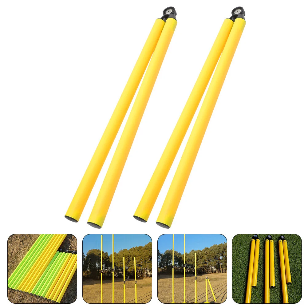 

2 Pcs Football Training Tool Equipment Basketball Hurdling Pole Folding Soccer Sign Agility Poles Various