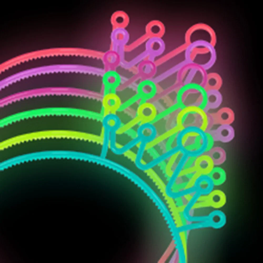 6 шт. светящиеся в темноте украшения для головы неоновая пластиковая повязка дня