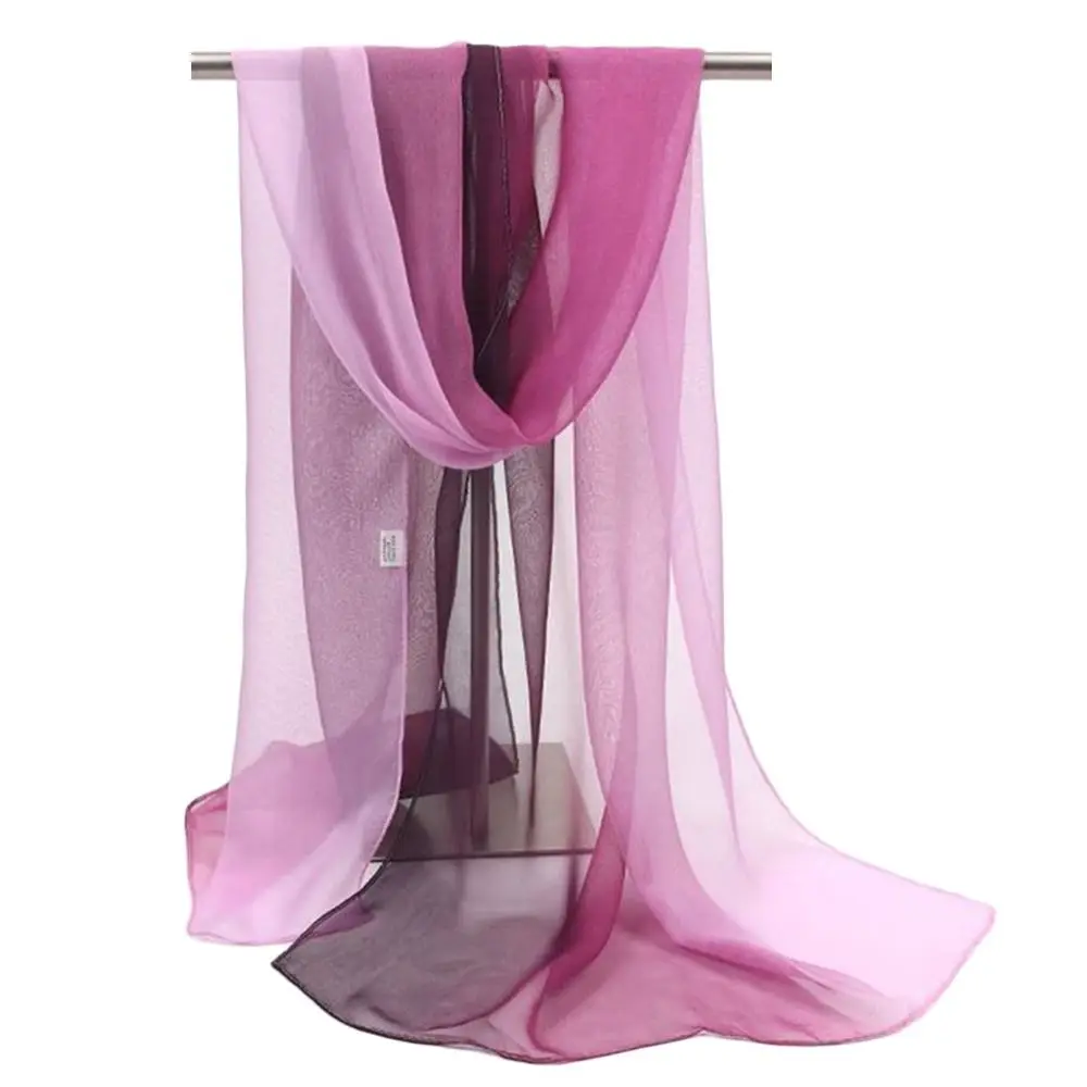 Женский фуляр однотонная шифоновая ранняя бандана элегантная длинная шаль