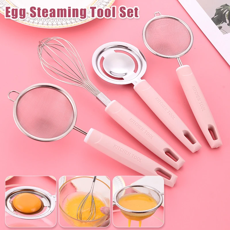 Венчик для взбивания яиц фильтр-сепаратор желтка, кухонный набор из трех предметов, аксессуары для выпечки, ручные миксеры из нержавеющей стали