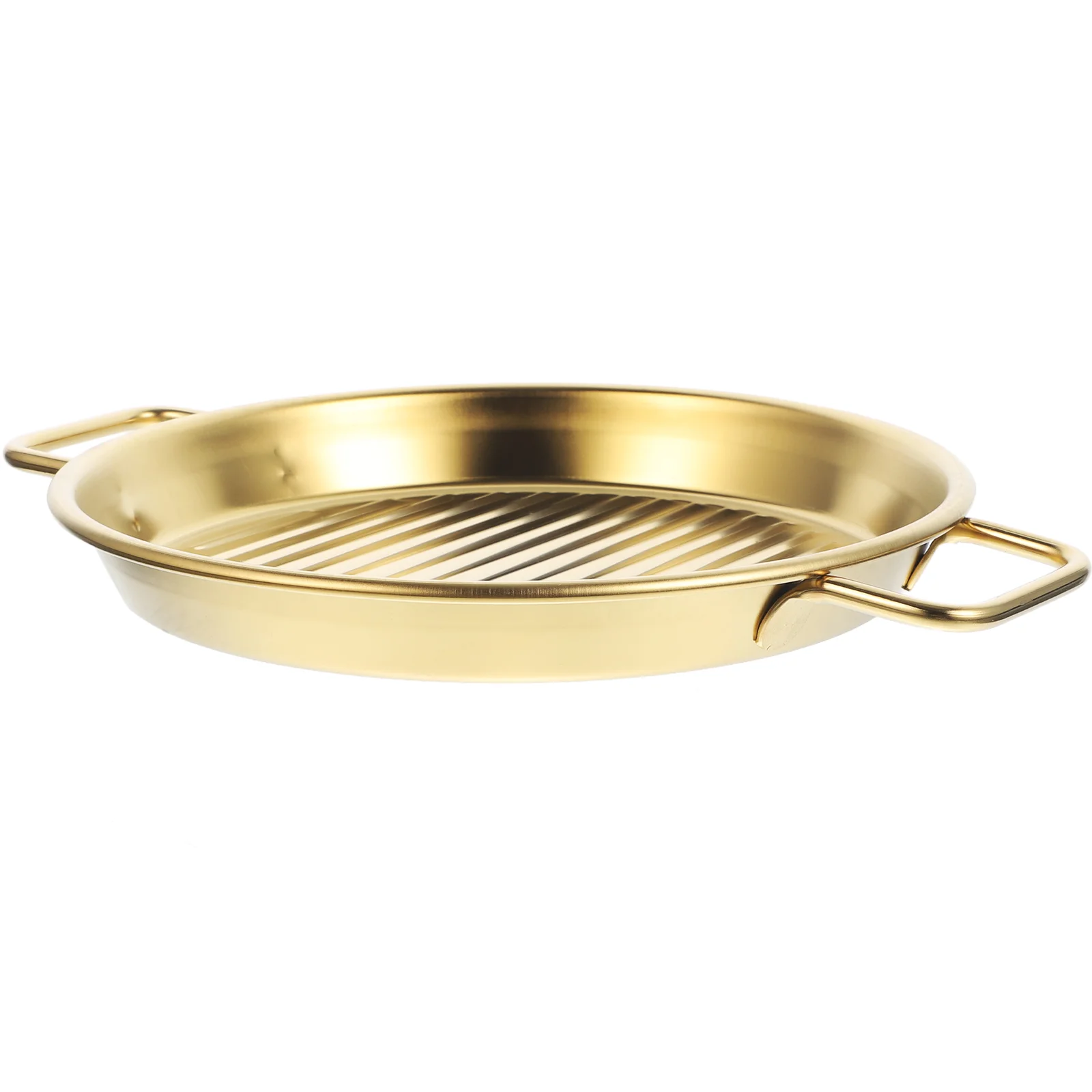 

Stainless Steel Drain Pan Fried Chicken Tray Metal Snack Plate Food Serving Handles Container