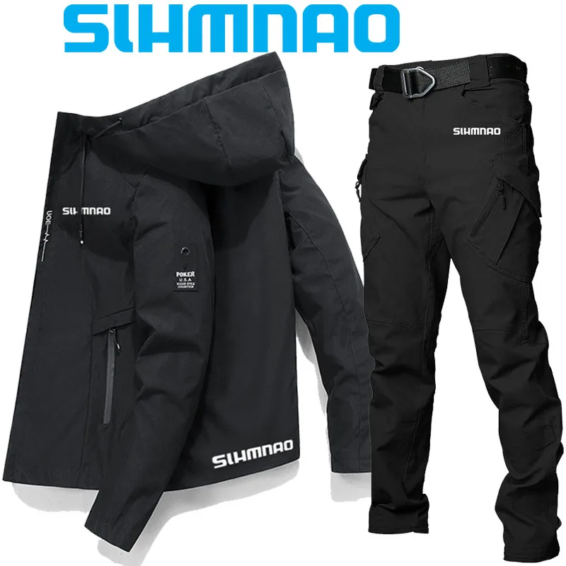 

2023 Men's Fishing Suit Jacket Tactical Pants Outdoor Mountaineering and Cycling Sports Waterproof and Sunscreen Clothing