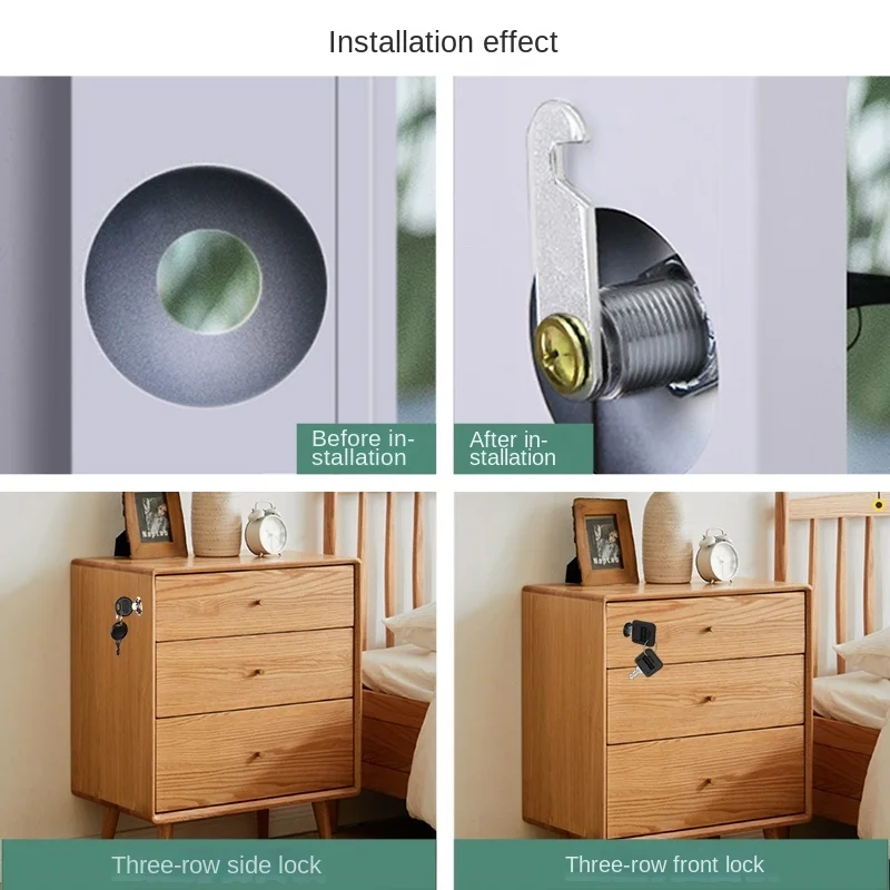 Замок для офисных дверей и шкафов цилиндрический сейф с 2 ключами 16/20/25/30 мм