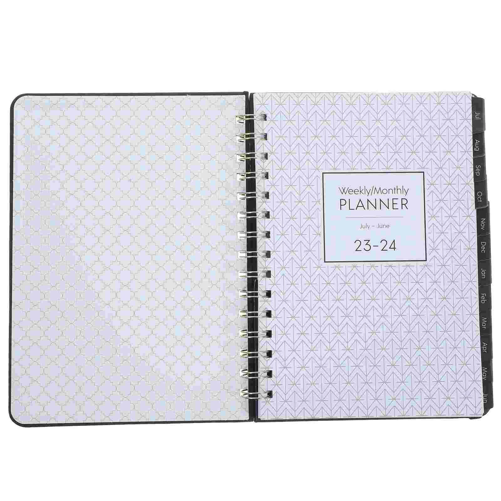 

English Notebook For 2024 Spiral Planner PU Notepad Agenda Daily Planner