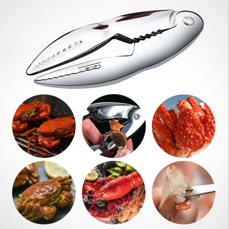 

XX9B Zinc Alloy Seafood Tool Crab Shrimp Fruit Pliers Fork Spoon Nut Walnut Lobster Crab Crackers Tools Kitchen Accessories