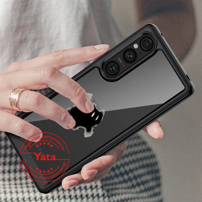 Yata для Sony Xperia 1 V 5G чехол телефона роскошный ударопрочный бампер защитный в стиле