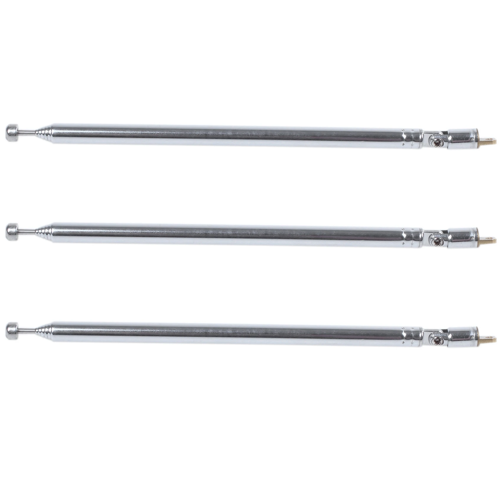 

3X Metal Part 7 Telescopic AM, FM Radio Antenna Length 75 cm Long Silver