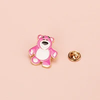 disney cartoon brooch toy story strawberry bear metal badge accessories fashion bag decoration lapel pin
