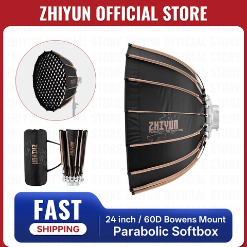 Официальный параболический софтбокс ZHIYUN EX1H06 60D, видеосветильник, софтбокс Bowens, крепление для Molus G60 X100, аксессуары для освещения для фотосъемки