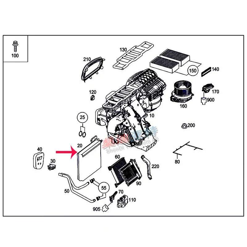 A 1668300501 Сердечник испарителя кондиционера для 12-16 Mercedes-Benz M-Class W166 ML320 ML350 ML400 GL-Class X166