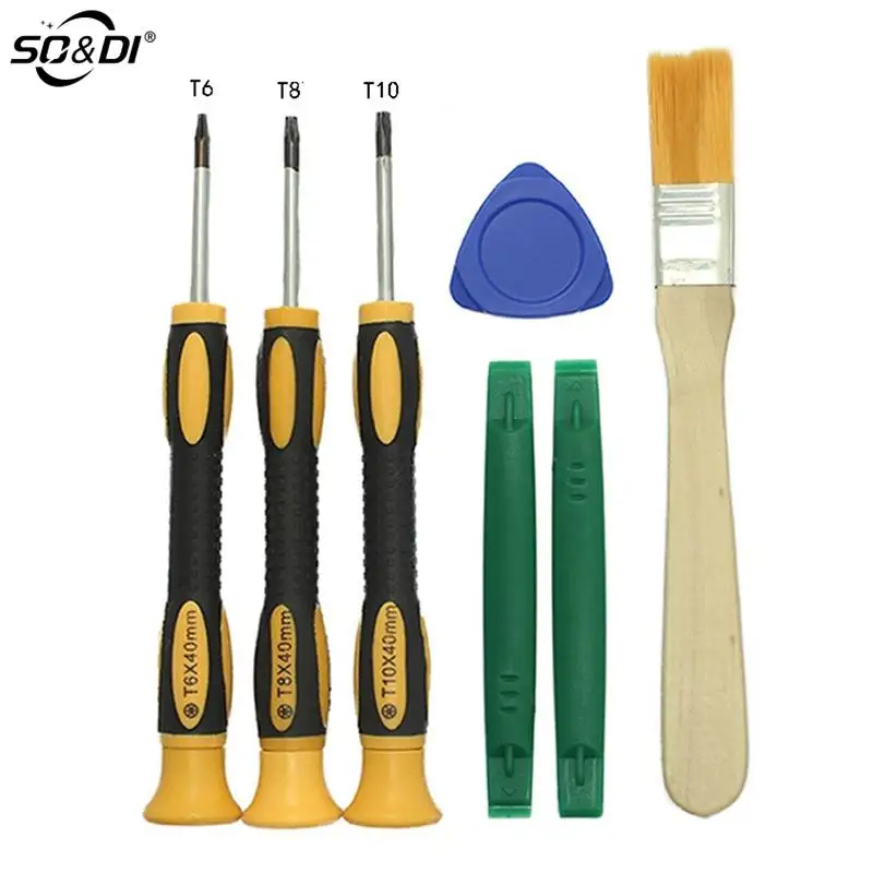 

7Pcs/Set T6 T8H T10H Screwdriver Tool Kit with Prying Tool and Cleaning Brush Repair for PS3 PS4 Controller