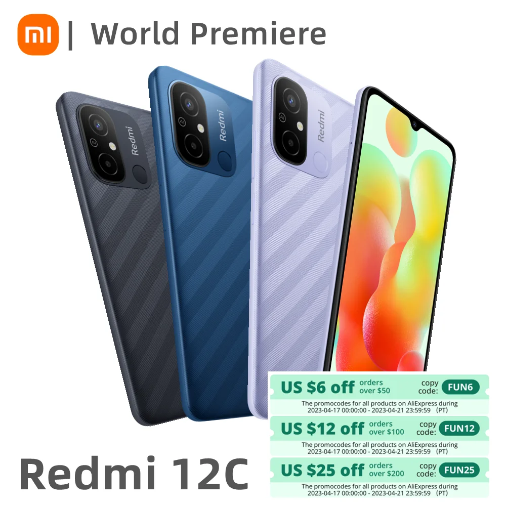 

Redmi 12C【World premiere】Xiaomi Redmi 12C 3GB 64GB 4GB 128GB Smartphone MediaTek Helio G85 6.71" Display 50MP Camera 5000mAh