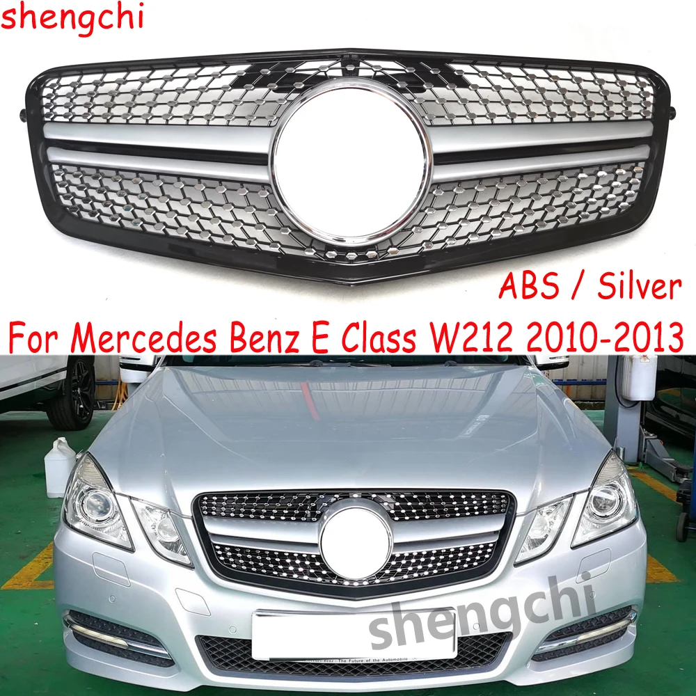 

W212 Алмазный Стиль ABS Серебряный передний бампер Гриль для Mercedes Benz E класса W212 Pre-facelift E200 E250 E300 E350 E400 2010-2013