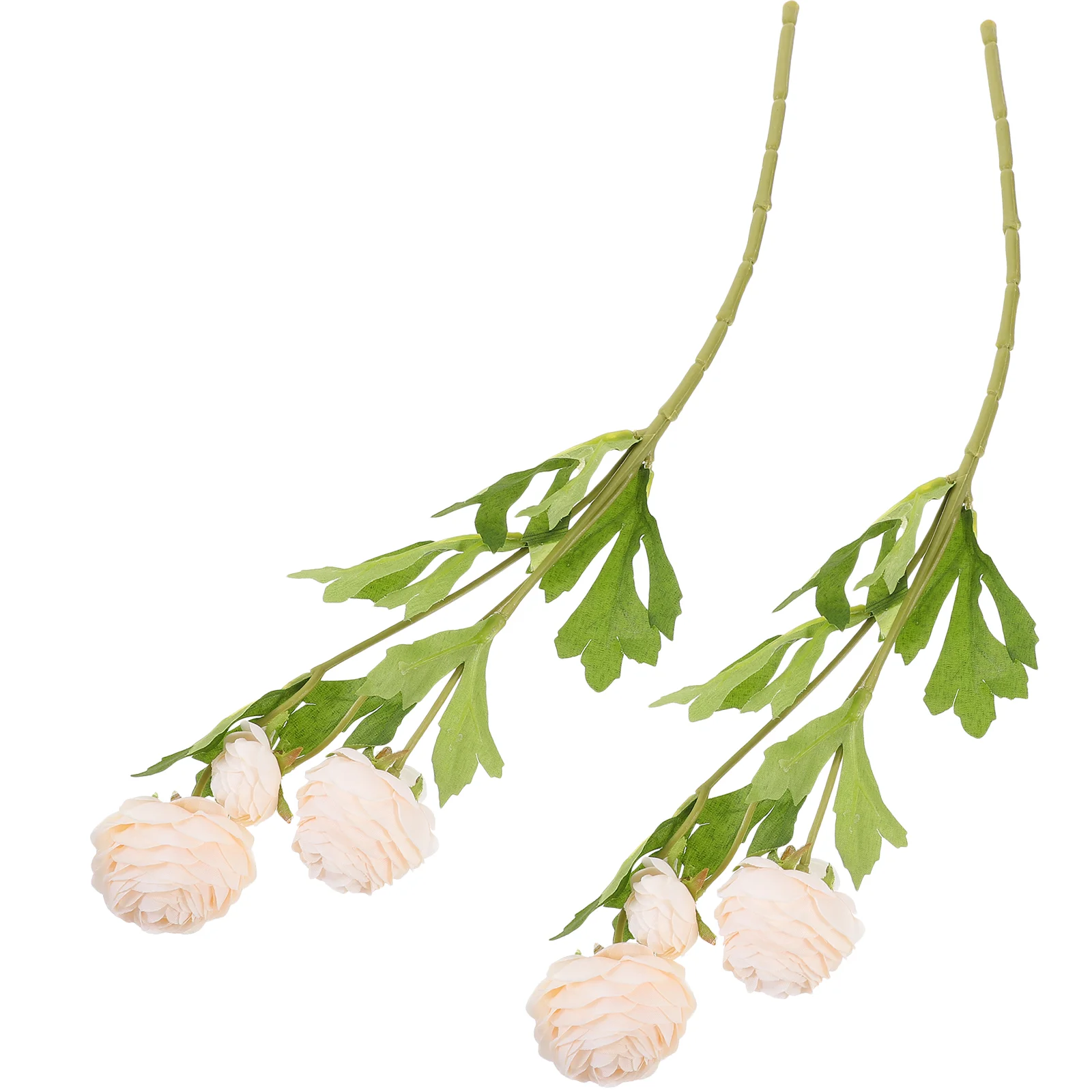

2pcs Artificial 3-head Flower Bunches Fake Flower Realistic Flower Picks Decor