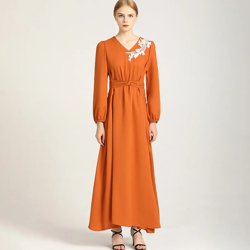 Женское длинное платье Abaya Дубай платье-макси в турецком мусульманском арабском