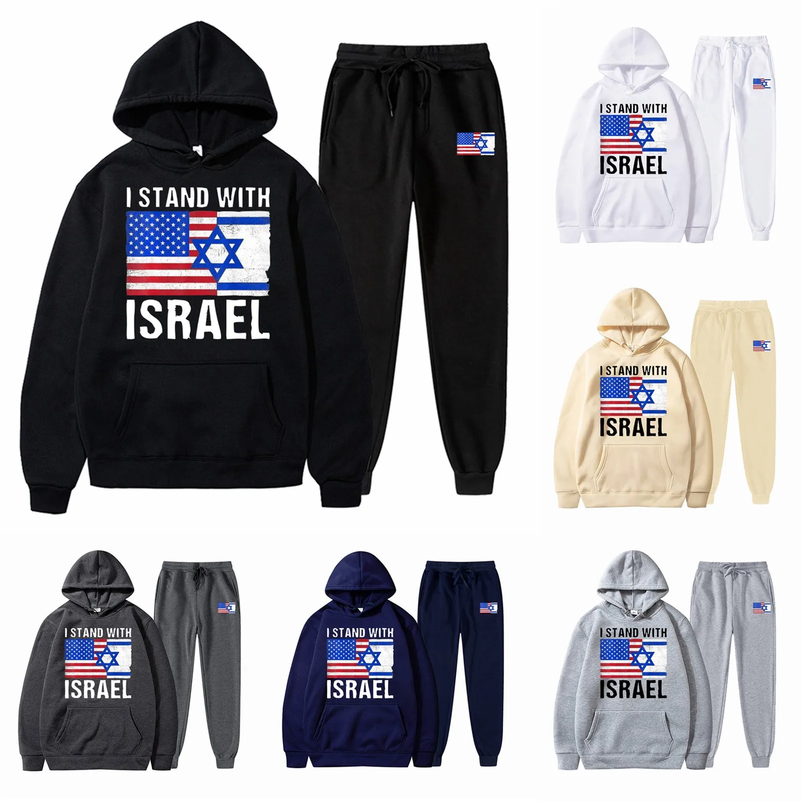 

Спортивный костюм унисекс с капюшоном для мужчин и женщин, комплект из двух предметов, пуловер с длинным рукавом, толстовка с капюшоном и спортивные штаны