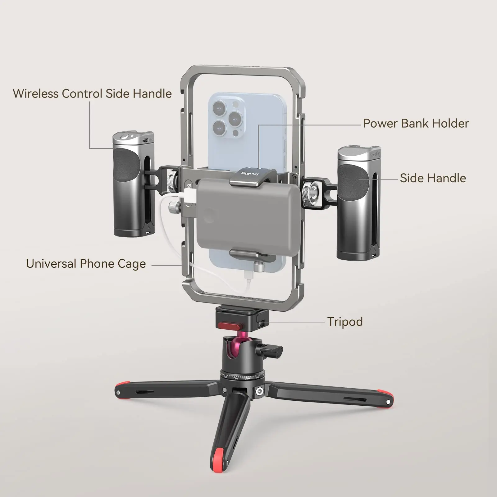 Клетка SmallRig универсальная для смартфона iPhone 14/13 Pro/Pro Max с складными ручками и