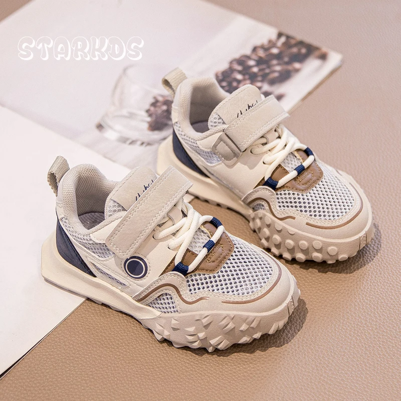 Cute Whale Shoes Kids 2023 Summer New Mesh Sneakers Boys Slip-on Breathable Running Tennis Girls  Brand Design  Sport Sandals