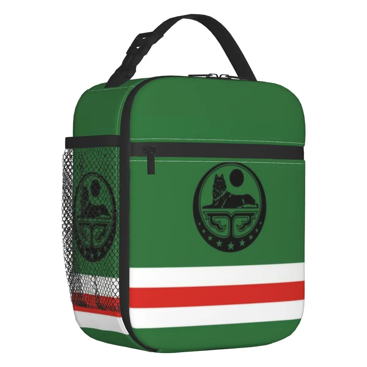 

Chechen Borz Insulated Lunch Bags for Women Wolf Coat Arms Portable Thermal Cooler Food Lunch Box Kids School Children