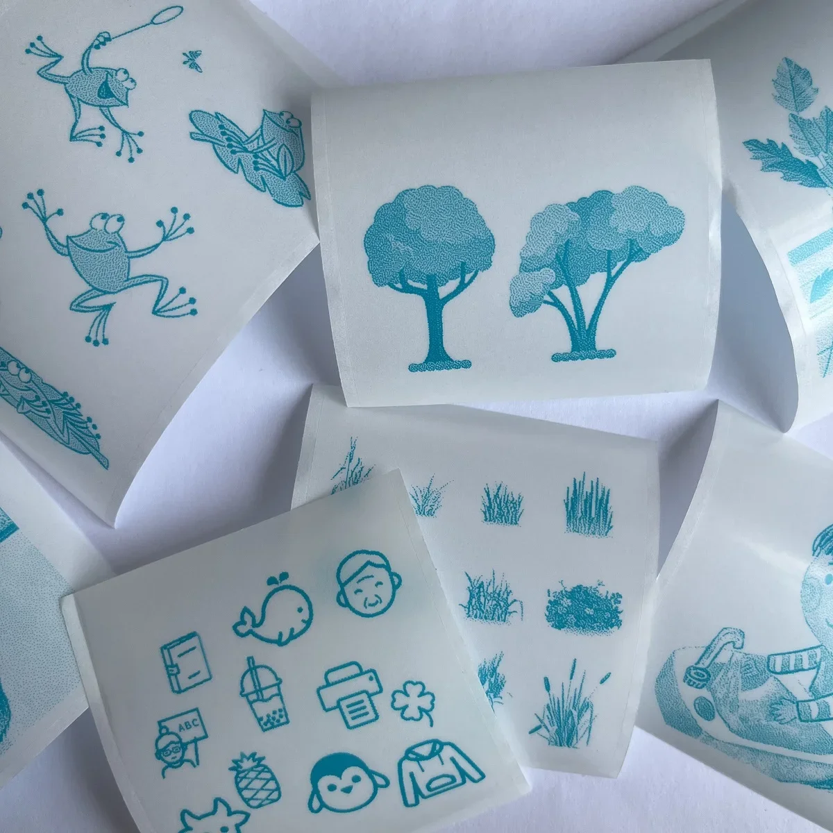 57x25 мм голубая прозрачная термонаклейка мини-бумага для принтера самоклеящаяся