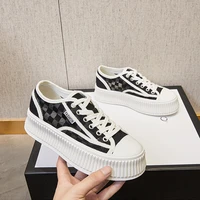 fashion white chunky sneakers women shoes korean canvas sneakers breathable height increased non slip casuals shoes 2022