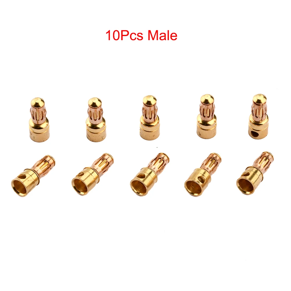 

10 шт. 3,5 мм золотые банановые разъемы Aideepen для ESC