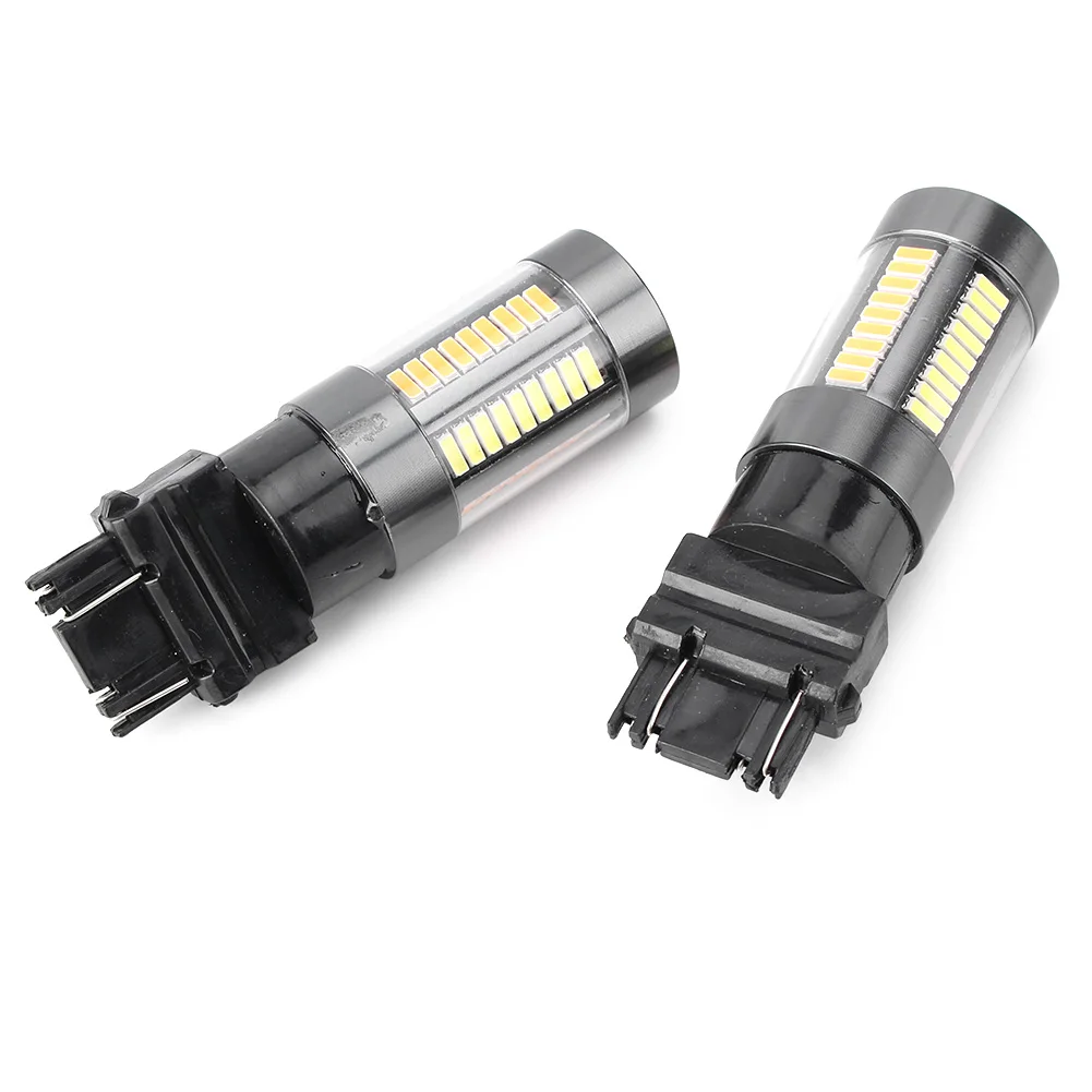 2X 12 В постоянного тока T25 3157 двухцветный переключатель 66SMD 4014 светодиодные лампы