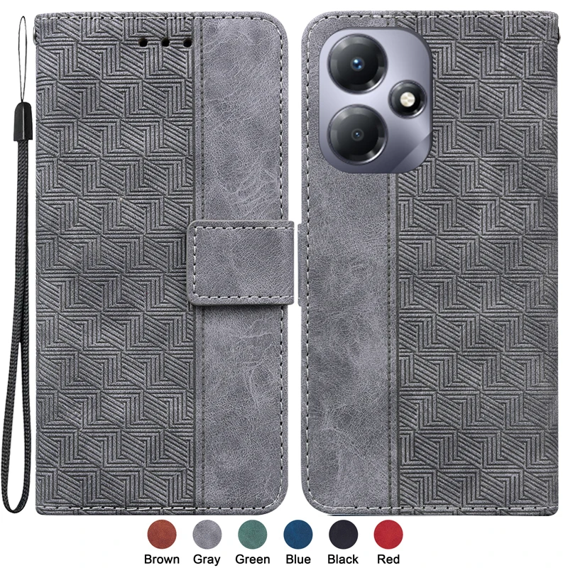 

For Infinix Hot 30 Play X6835 Case for Capa Infinix Hot 30i X669 6.56" Case Fashion Magnetic Geometric Textile Wallet Book Cover