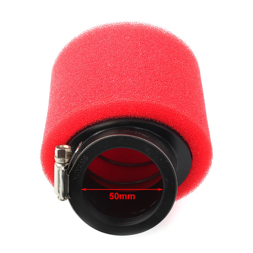 50 мм красный мотоциклетный воздушный фильтр под углом для ATV Go Kart мопеда скутера