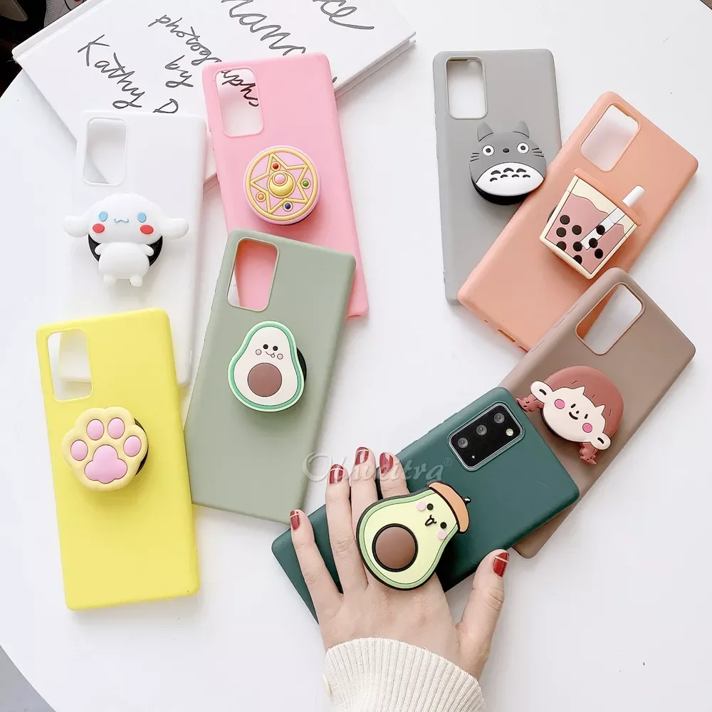 

3D Cartoon Phone Holder Case For OPPO A9 A5 2020 A92 A52 A72 A91 A11X A1K Find X2 F11 Pro A7 Cover Soft Silicone TPU Stand Case