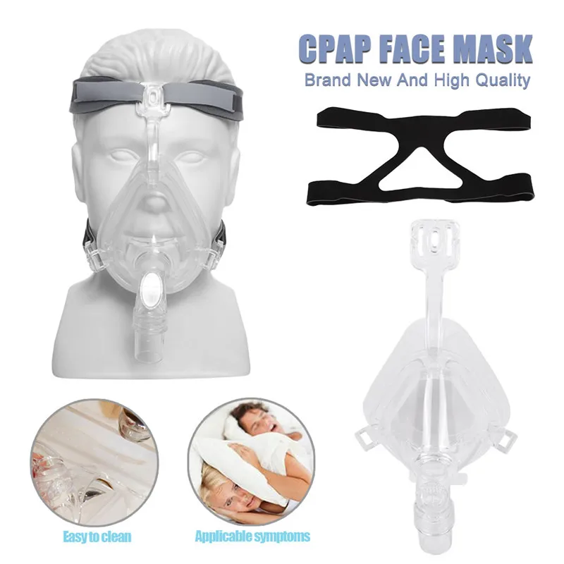 CPAP маска для Auto BPAP Подушка носовая на все лицо из силикона Размер S/M/L с головным
