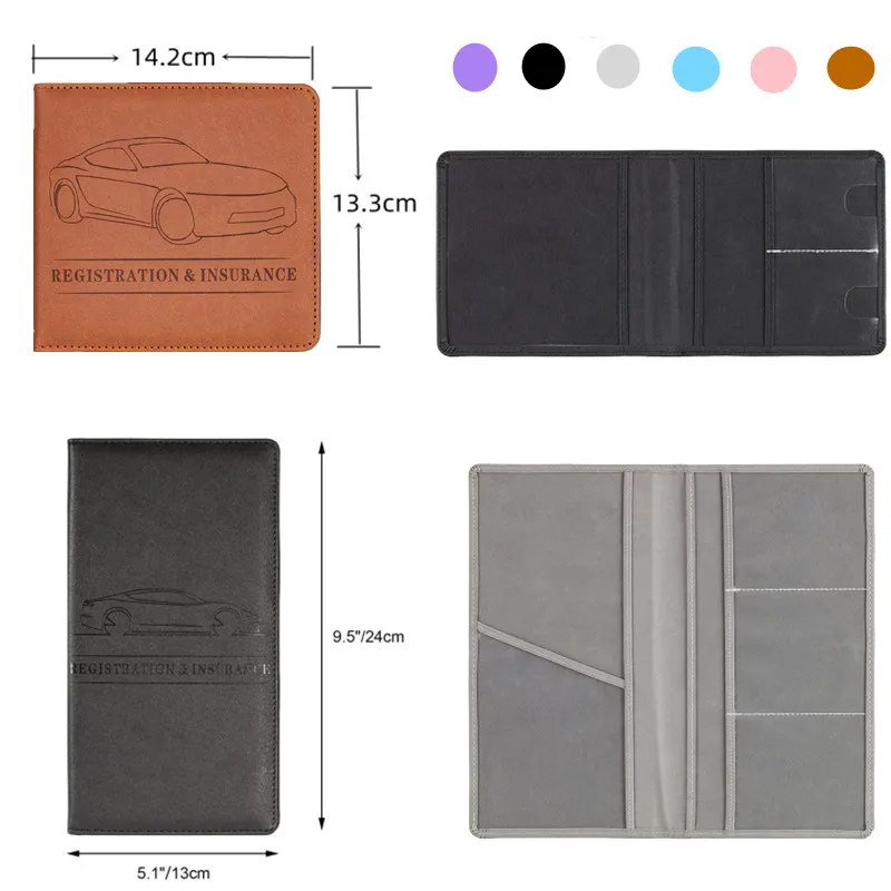 

2Styles Auto Driver License Cover PU Leather Credit Cards Holder Car Registration Insurance Driving Documents Protective Case