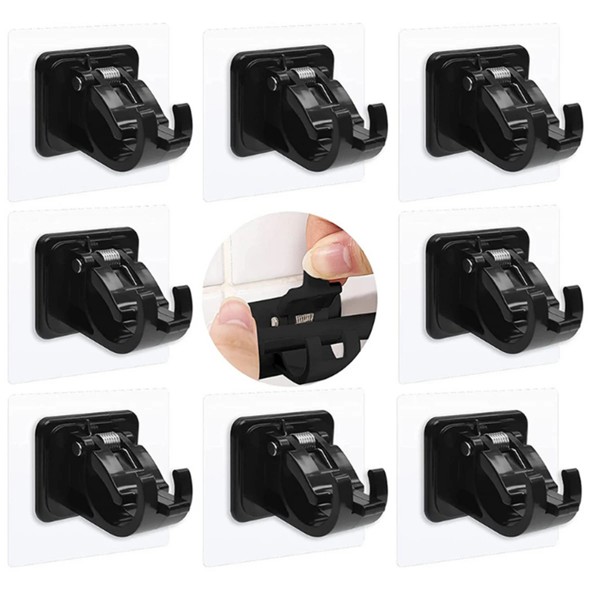 

8Pcs Self Adhesive Curtain Rod Brackets Nail-Free Curtain Rod Clip Wall Curtain Holder Hooks Fixed Clip Hanging Rack Hook