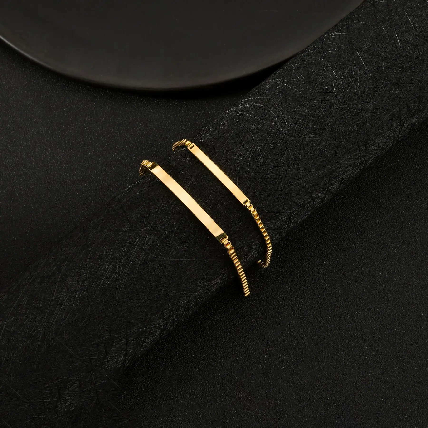 Браслеты женские и мужские позолоченные из нержавеющей стали в стиле панк