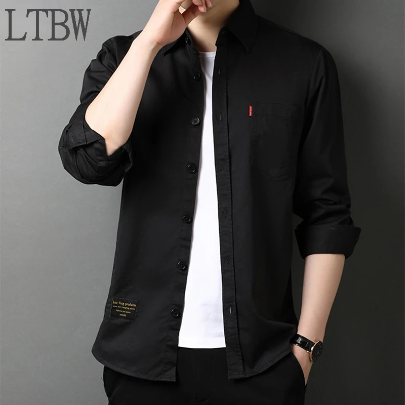 Fast Shipping New Men's Solid Color Long Sleeve Hunting Style Shirt Casual Multi Pocket Long Sleeve Top