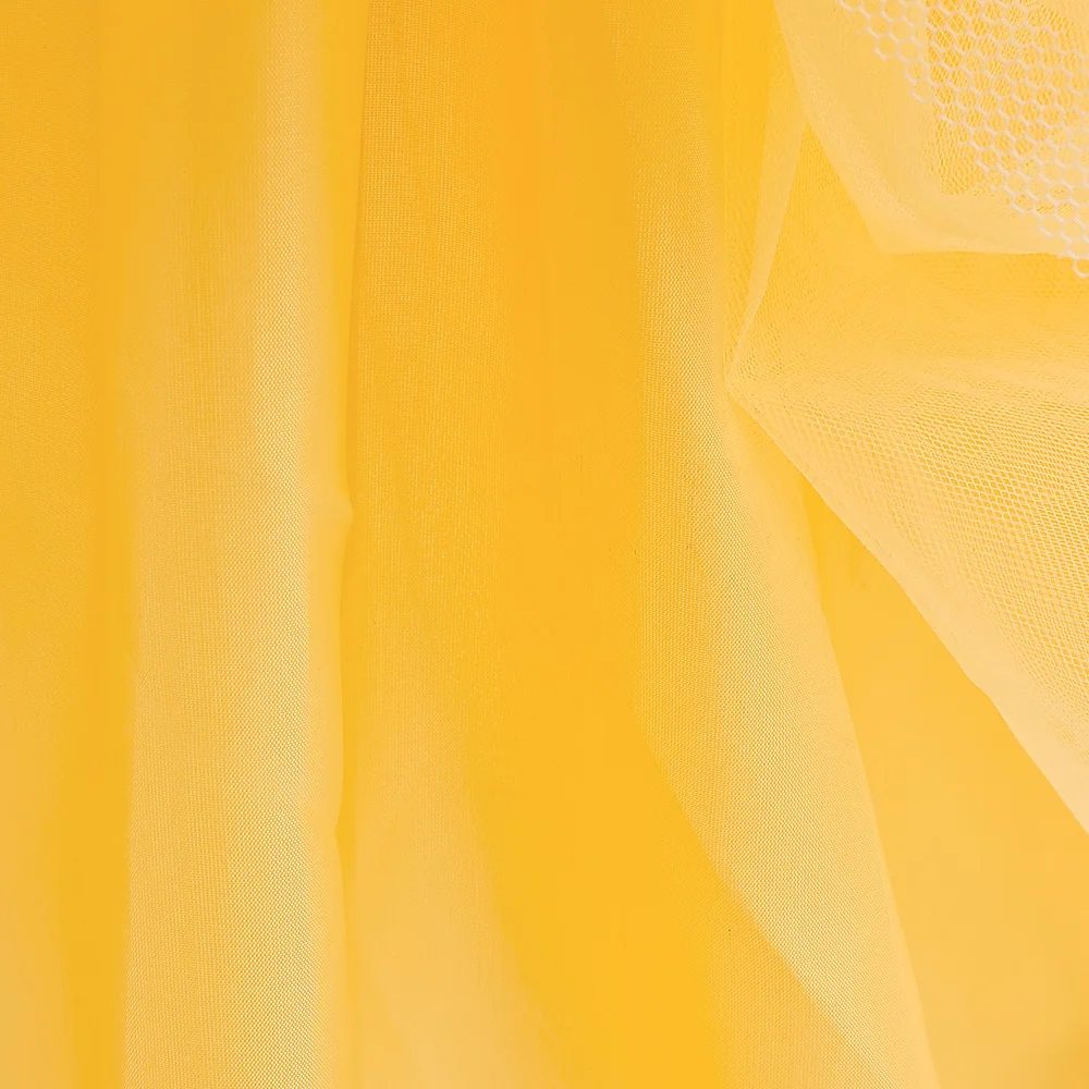 Элегантное детское платье для косплея - желтое Золушки с кружевными деталями.