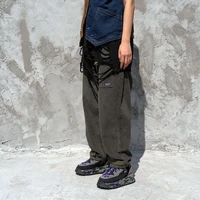 autumn new japanese retro casual pants mens corduroy closed overalls trend multi pocket trousers