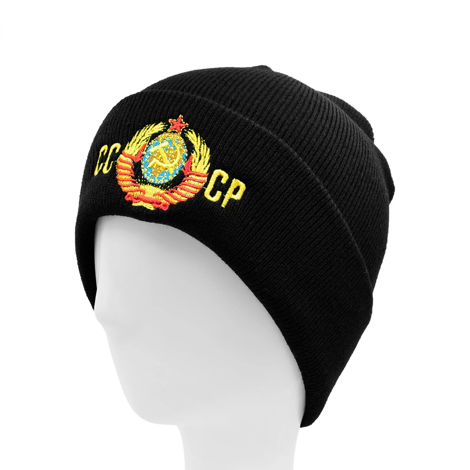 

CCCP Russia Beanie Hat Warm The Soviet Union Winter Hat Communist Party Black Women Warm Knit Beanie Hat for Men Women 2022 New