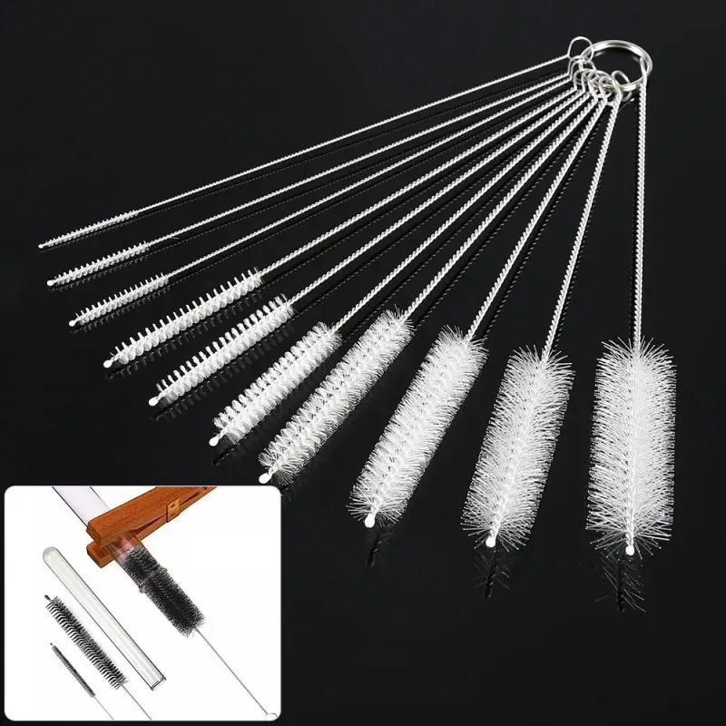 

10pcs Nylon Brush Cleaning Brush Drink Straws Cleaning Brush Sewing Machines Paint Spray Guns Test Tube Kitchen Cleaning Brushes