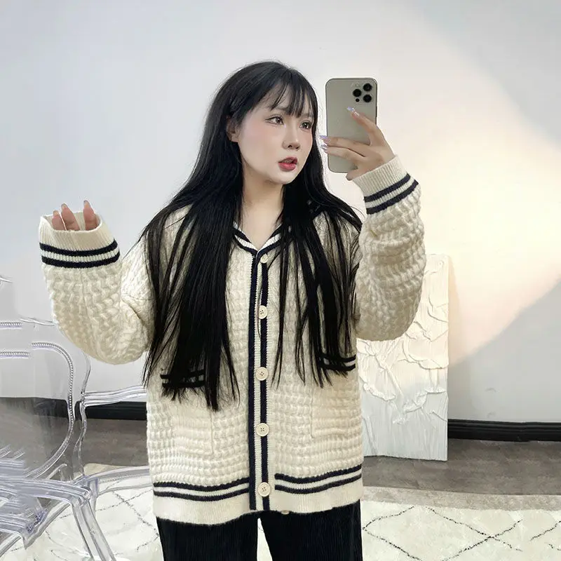 

2022 Women's Spring Autumn New Solid Color Sweater Coats Female Long Sleeve Knitted Jackets Ladies Loose Cardigan Outerwear W402