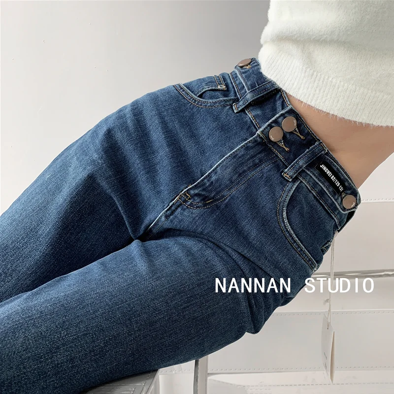 

Женские джинсы с эффектом пуш-ап ZOENOVA, Эластичные Обтягивающие Брюки в стиле ретро с высокой талией, модные джинсовые брюки в Корейском стиле, весна 2022