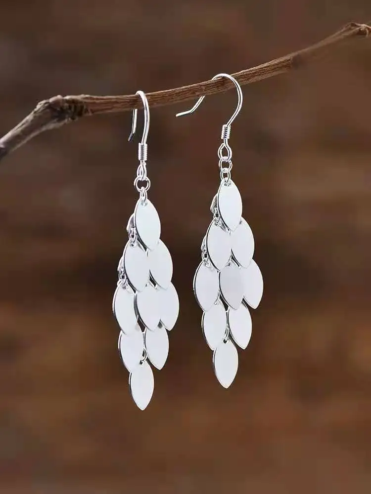 

Hot selling Phoenix tail earrings 990 pure silver