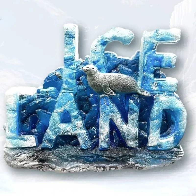 Наклейки на холодильник в Исландии черные пляжные дорожные сувениры настенные