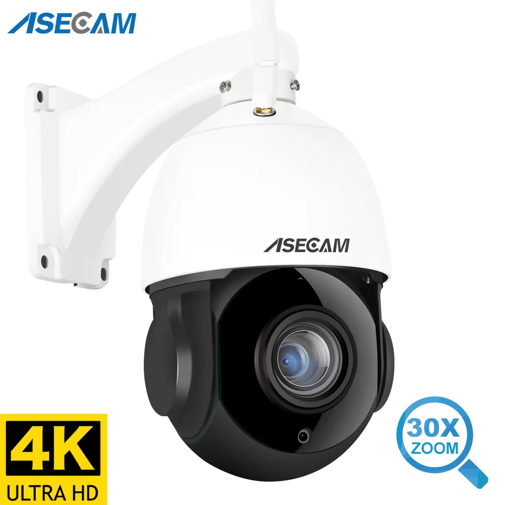 8мп 4к PTZ IP камера видеонаблюдения Wifi AI Автоматическое слежение 30x Zoom POE Onvif P2P Аудио